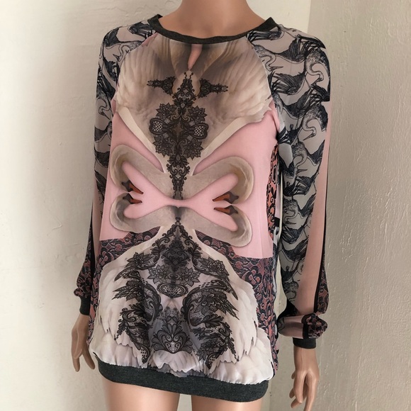 Clover Canyon Printed Long Sleeves Blouse Women’s Size XS Multicolored Floral - Picture 4 of 16